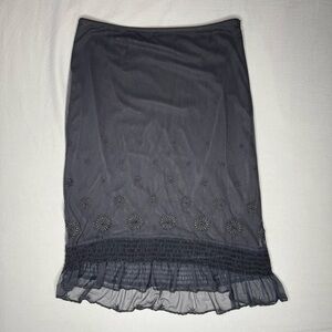 EXPRESS Black Skirt Lace Accent Zip Up Lined Layered Women’s Size 5/6